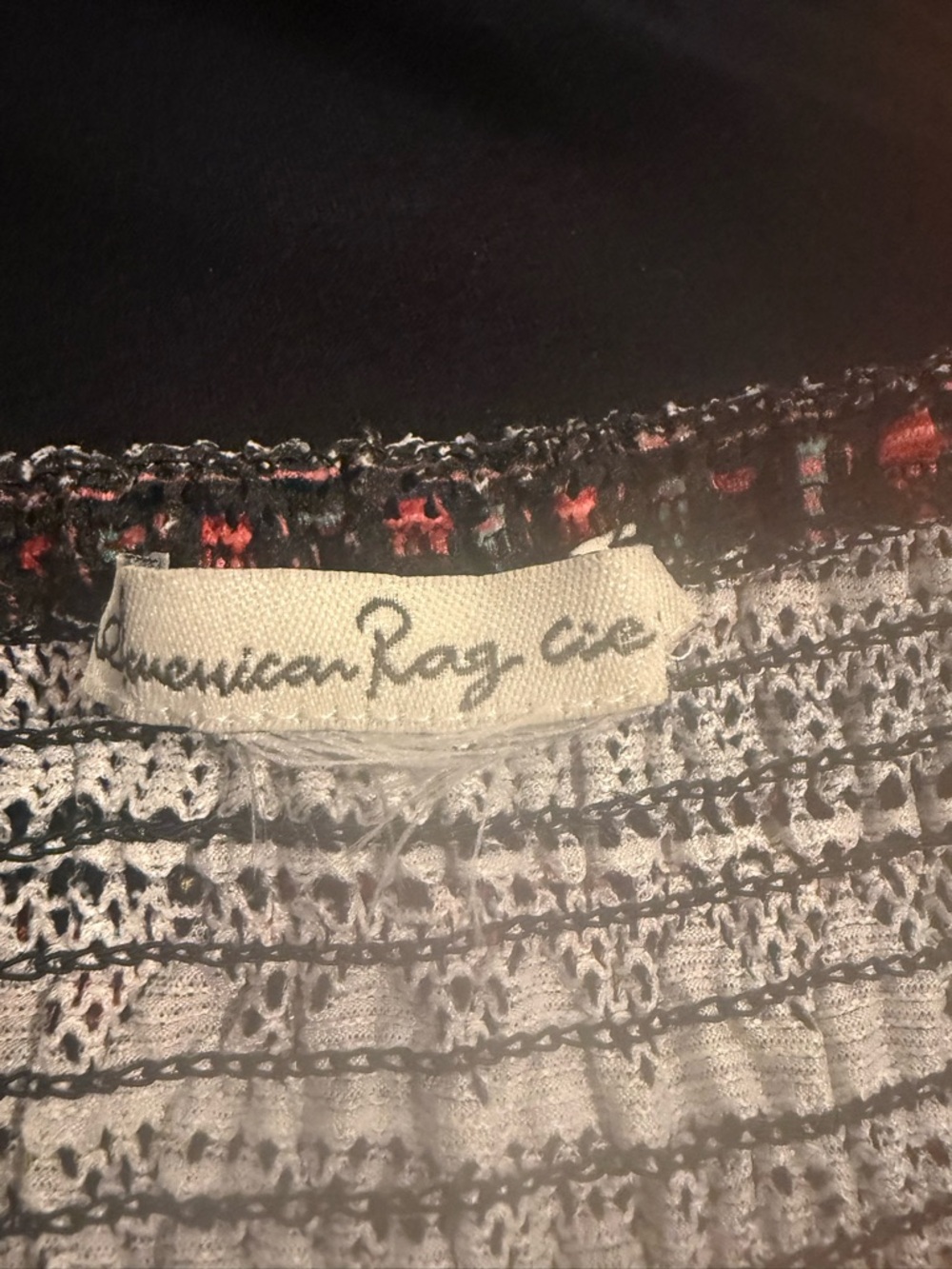 American Rag Black Midi Dress with Red & Teal Patterned Bodice - Picture 4 of 8